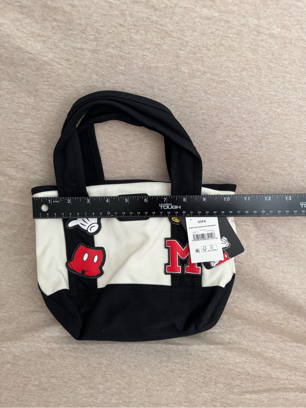 Disney Black & White Mickey Patch Tote with Red Accents - Picture 2 of 6